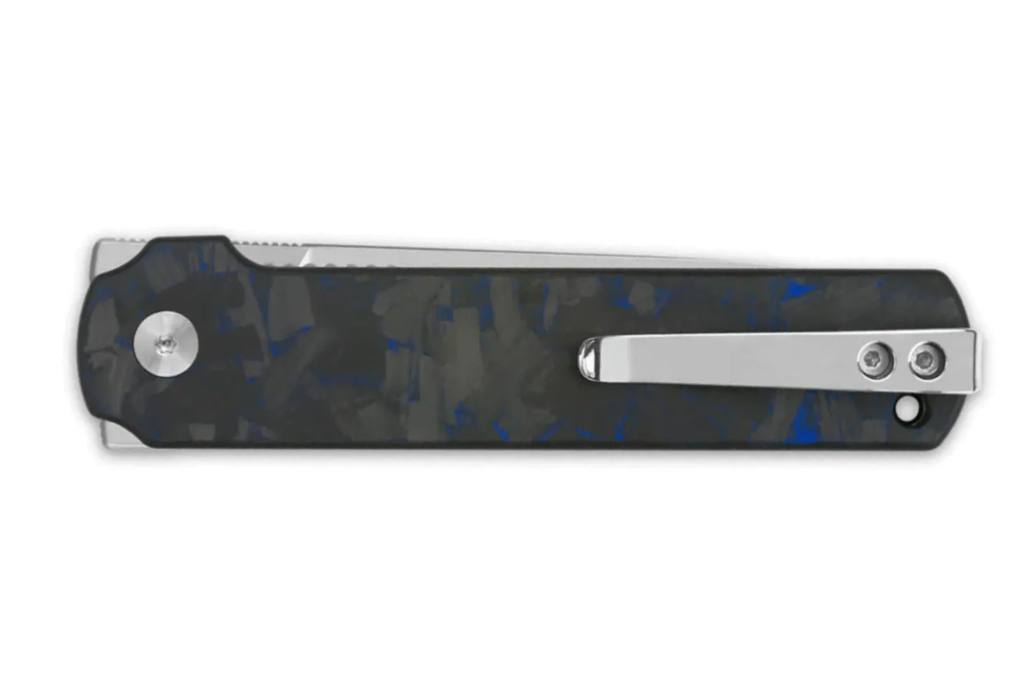 Couteau pliant QSP Lark 144E manche carbone/G10 noir et bleu 10,8cm