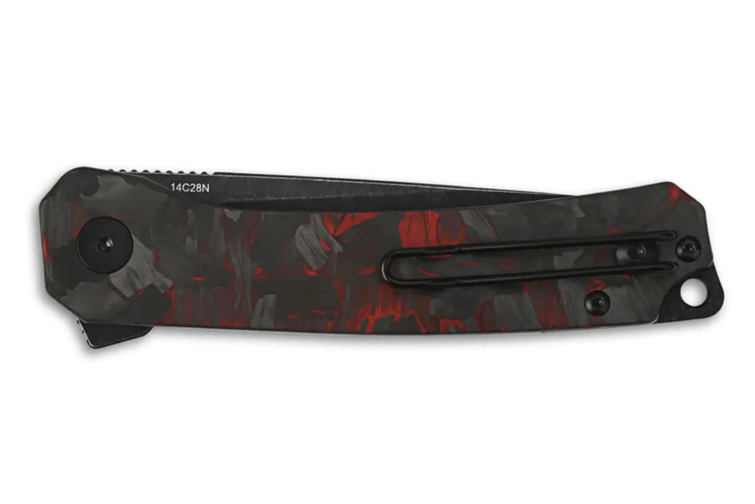 Couteau pliant QSP Osprey 139F2 manche en carbone et G10 noir et rouge 10,8cm