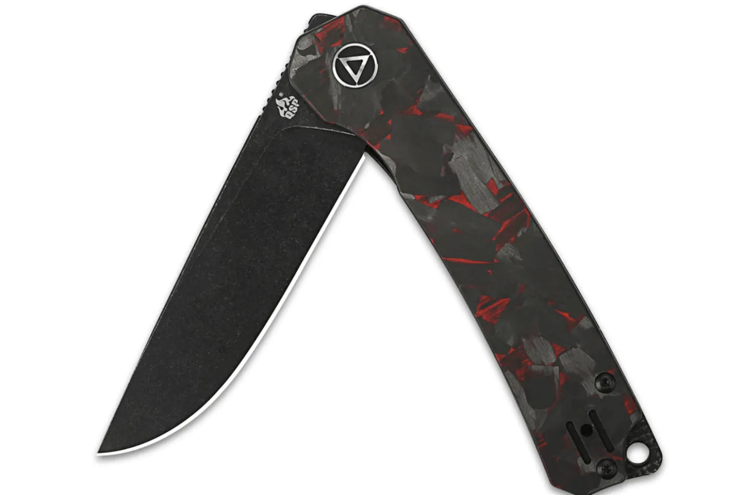 Couteau pliant QSP Osprey 139F2 manche en carbone et G10 noir et rouge 10,8cm