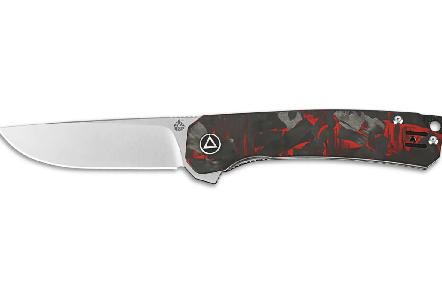 Couteau pliant QSP Osprey shredded 139F1 manche en carbone et G10 gris/rouge 10,8cm