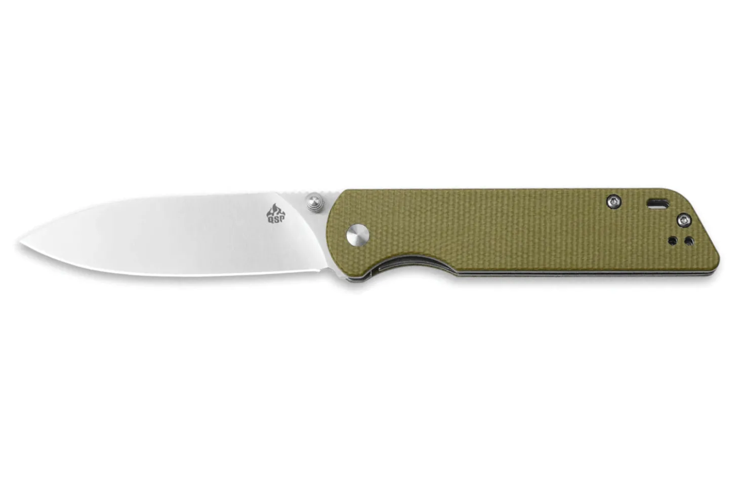 Couteau pliant QSP Parrot 102G manche en micarta vert clair 10,2cm