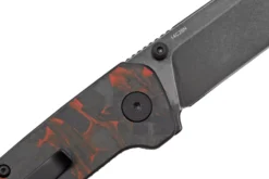 Couteau pliant QSP Penguin Mini 130XSE2 manche en carbone et G10 noir et rouge 8,2cm