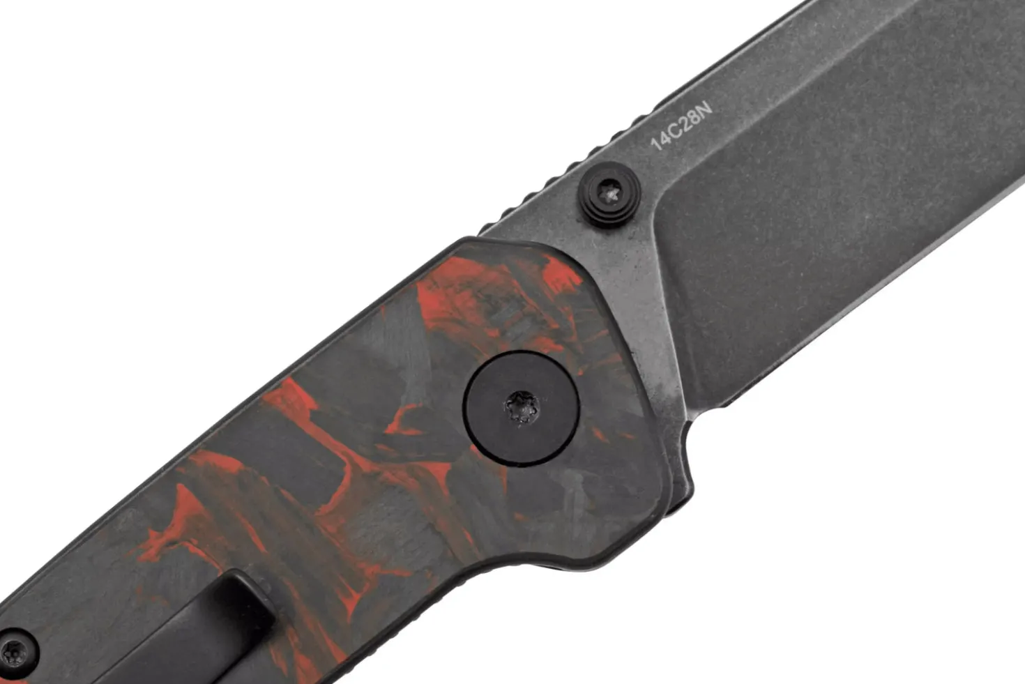 Couteau pliant QSP Penguin Mini 130XSE2 manche en carbone et G10 noir et rouge 8,2cm