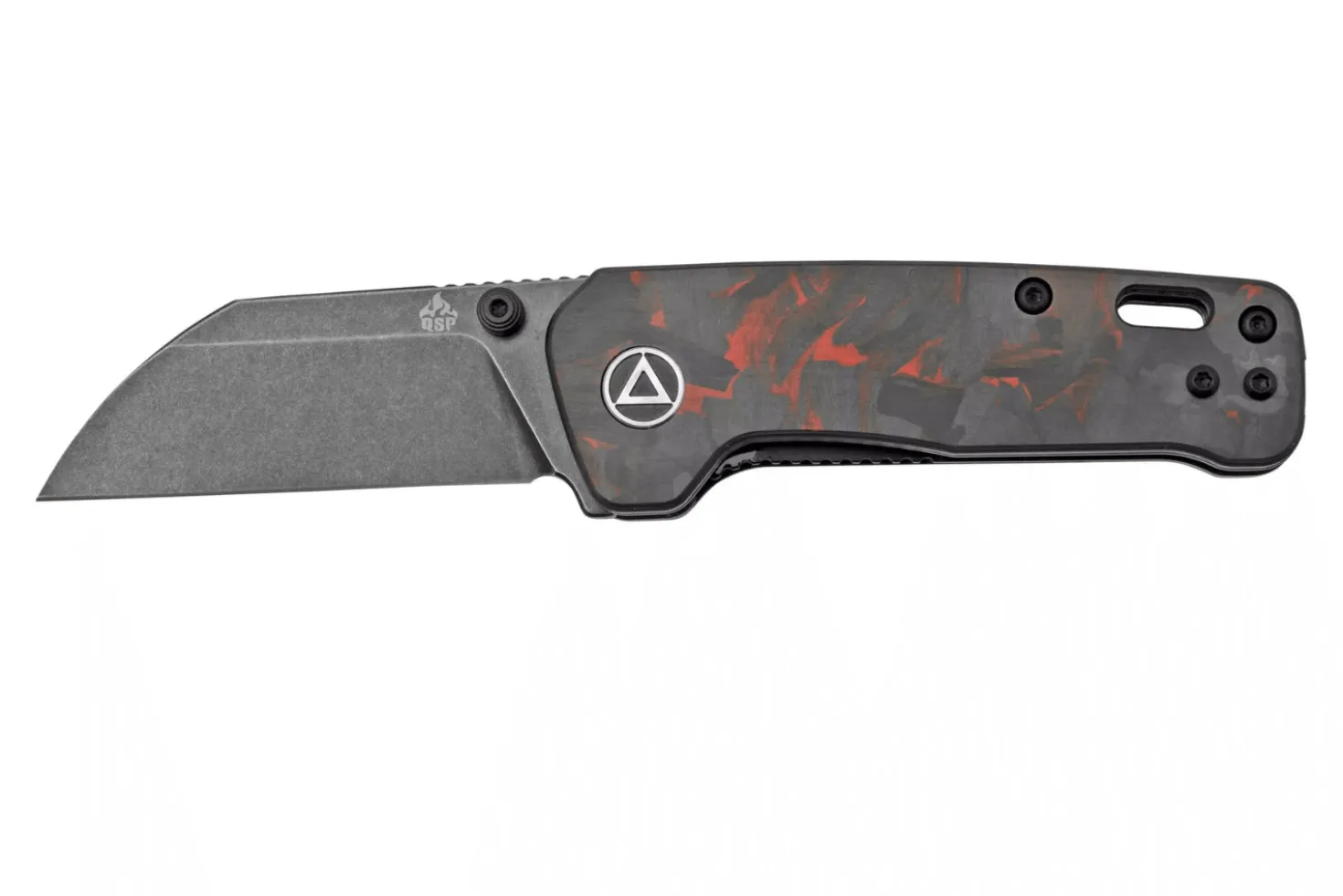 Couteau pliant QSP Penguin Mini 130XSE2 manche en carbone et G10 noir et rouge 8,2cm