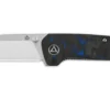 Couteau pliant QSP Penguin Mini 130XSD1 manche en carbone et G10 noir et bleu 8,2cm