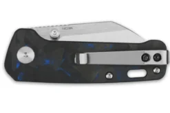 Couteau pliant QSP Penguin Mini 130XSD1 manche en carbone et G10 noir et bleu 8,2cm