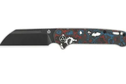 Couteau pliant QSP Penguin 130SJF2 lame noire manche en carbone multicolore 10,3cm