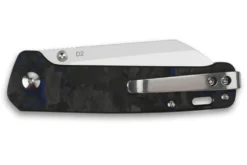 Couteau pliant QSP Penguin 130TBL manche en carbone/G10 noir et bleu 10,2cm