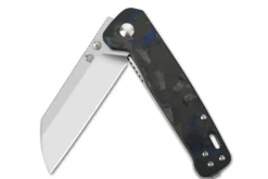 Couteau pliant QSP Penguin 130TBL manche en carbone/G10 noir et bleu 10,2cm