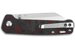 Couteau pliant QSP Penguin 130TRD manche en fibre de carbone noir et rouge 10,2cm