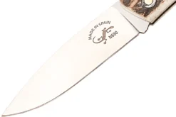 Couteau pliant Salamandra manche corne de cerf 9cm avec passe-lanière