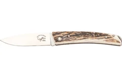 Couteau pliant Salamandra manche corne de cerf 9cm avec passe-lanière