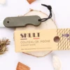 Couteau pliant Skult français éco-responsable manche vert 10cm