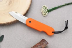 Couteau pliant Skult français éco-responsable manche orange 10cm