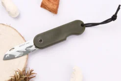 Couteau pliant Skult français éco-responsable Les 3 Graces manche vert 10cm
