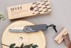 Couteau pliant Skult français éco-responsable La Vague manche gris 10cm