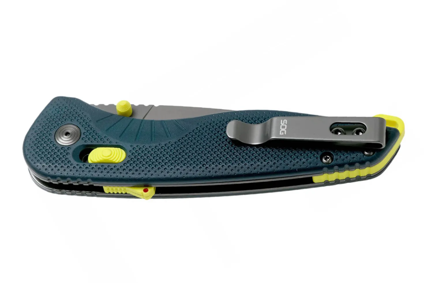Couteau pliant SOG Aegis AT SGAEINAC manche en nylon/fibres de verre bleu 12,7cm