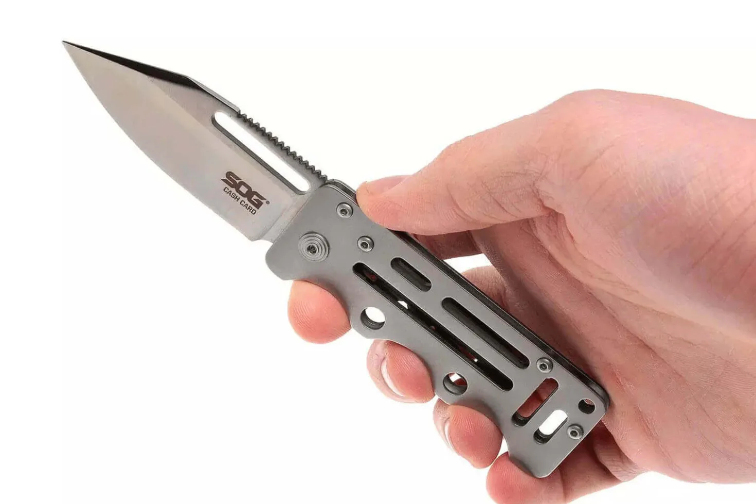 Couteau pliant SOG Cash Card Knive SGEZ_1 manche ajouré en acier 12cm
