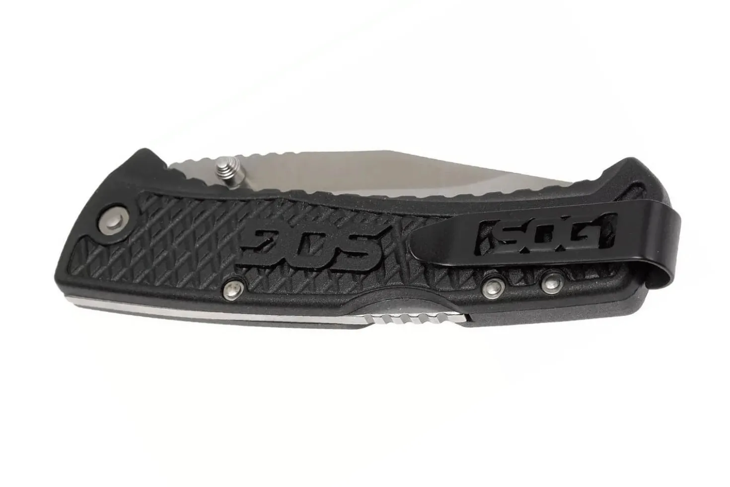 Couteau pliant SOG Traction SGTD1011 manche en nylon/fibres de verre noir antidérapant 11,4cm