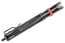 Couteau pliant SOG Trident AT SGTRIDSBKR semi-denté manche en nylon/fibres de verre 13,5cm noir/rouge