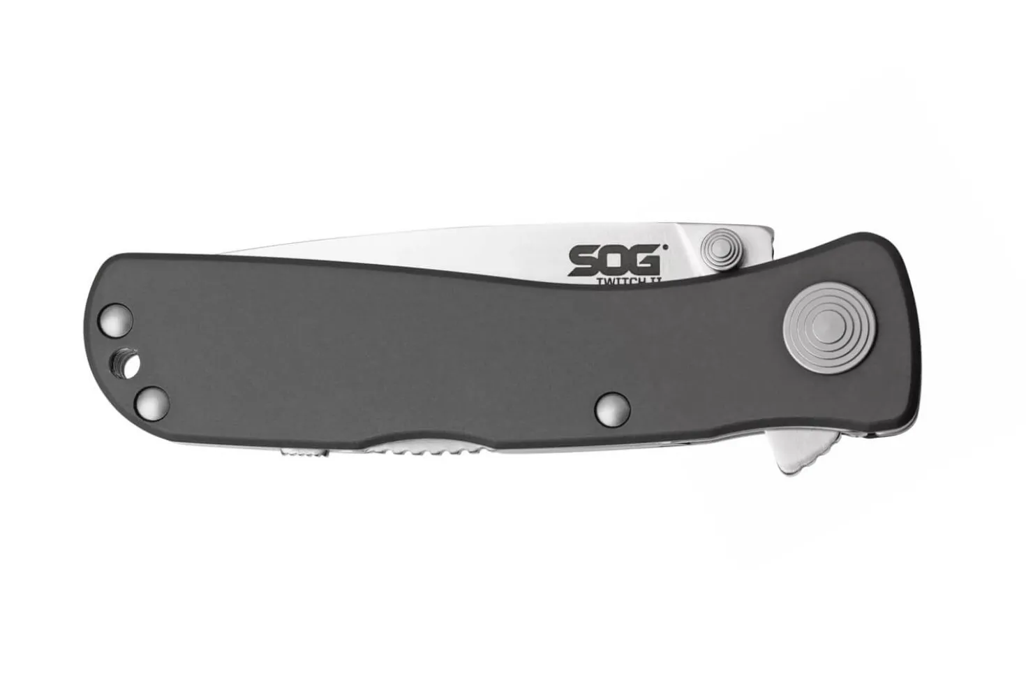 Couteau pliant SOG Twitch II SGTWI8 manche en aluminium gris 9cm avec clip de poche