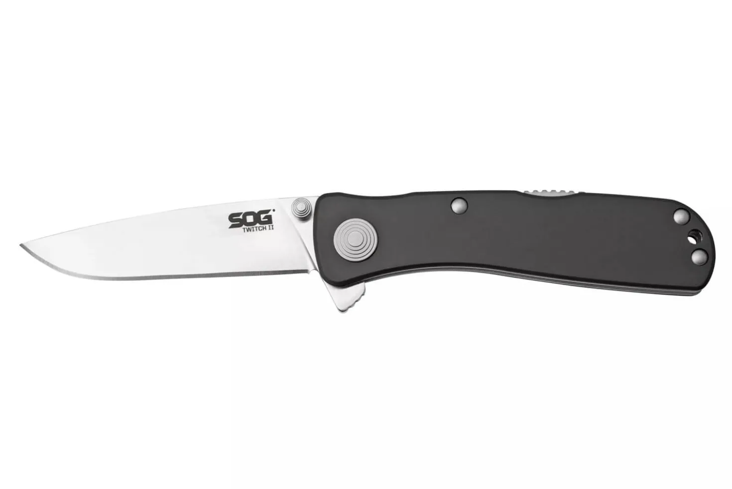 Couteau pliant SOG Twitch II SGTWI8 manche en aluminium gris 9cm avec clip de poche