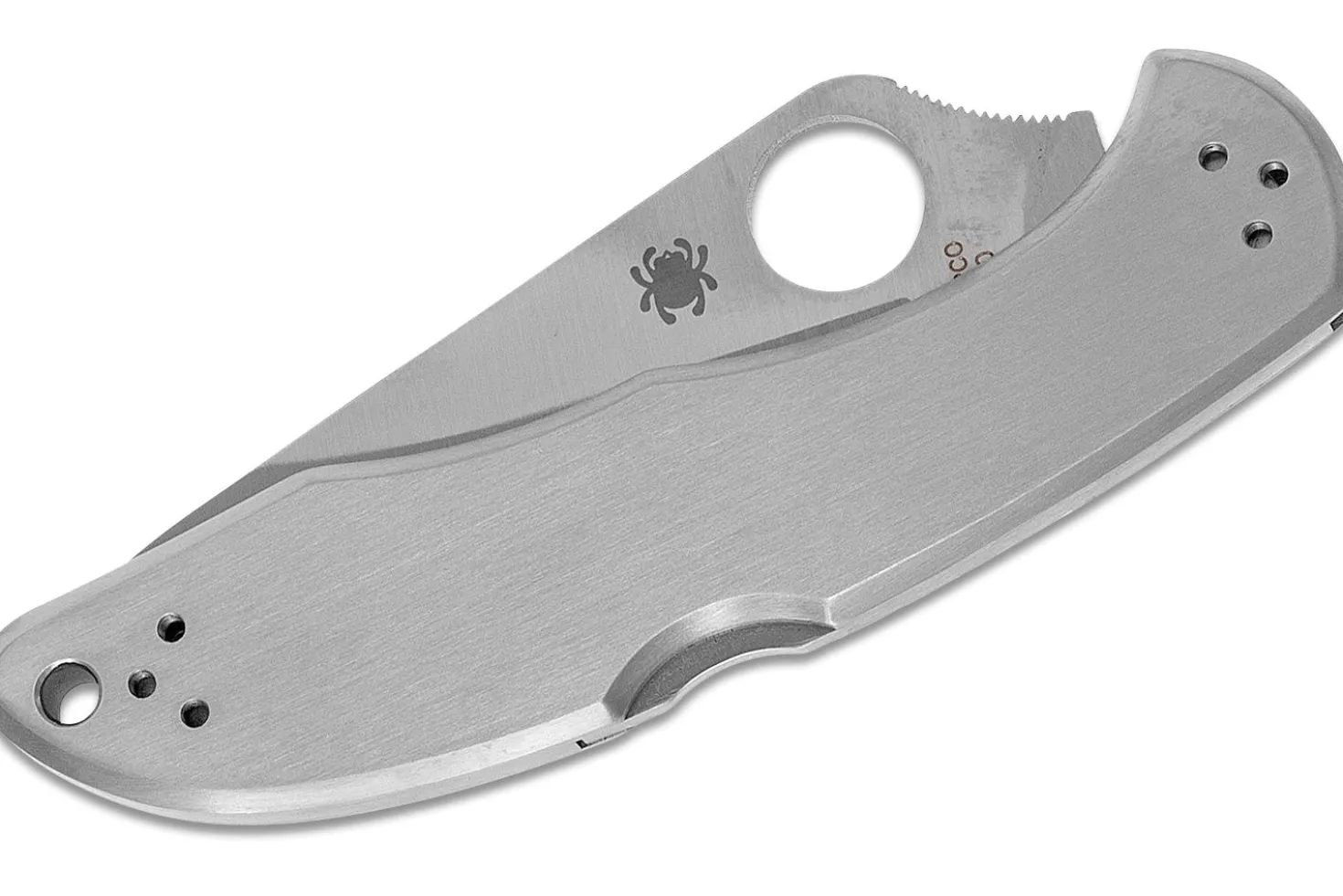 Couteau pliant Spyderco Delica 4 C11PS lame semi-dentée manche inox 10,7cm