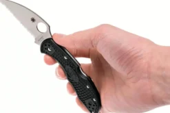 Couteau pliant Spyderco Delica 4 à dents C11FSWCBK manche en nylon/fibres de verre noir 10,8cm