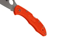 Couteau pliant Spyderco Delica 4 C11FPOR manche en nylon/fibre de verre orange 10,8cm