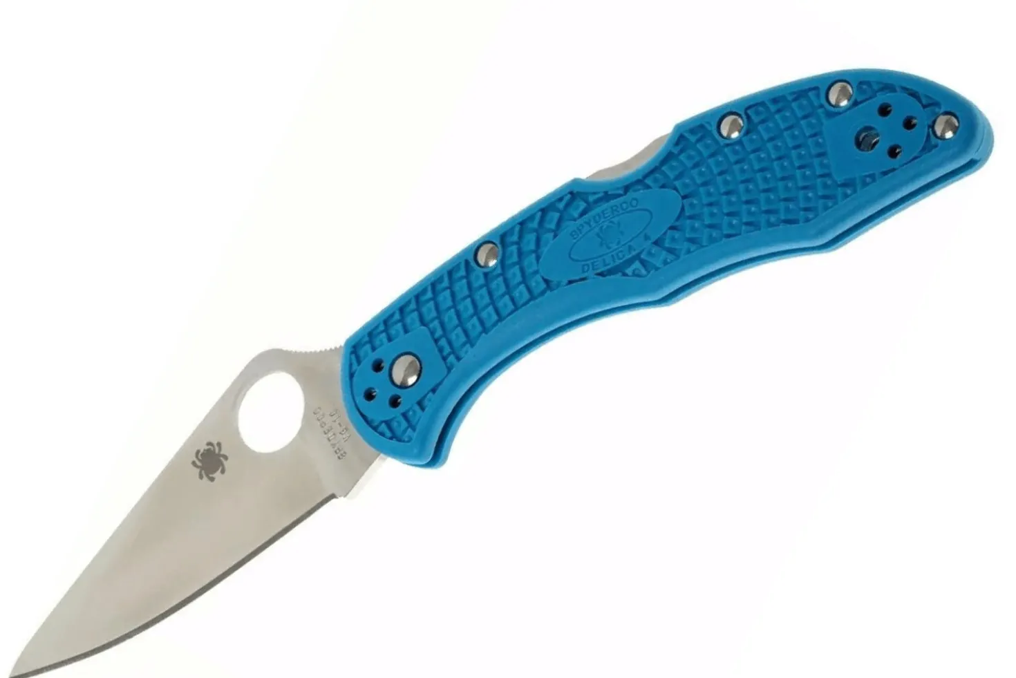 Couteau pliant Spyderco Delica 4 C11FPBL en nylon/fibre de verre bleu 10,8cm