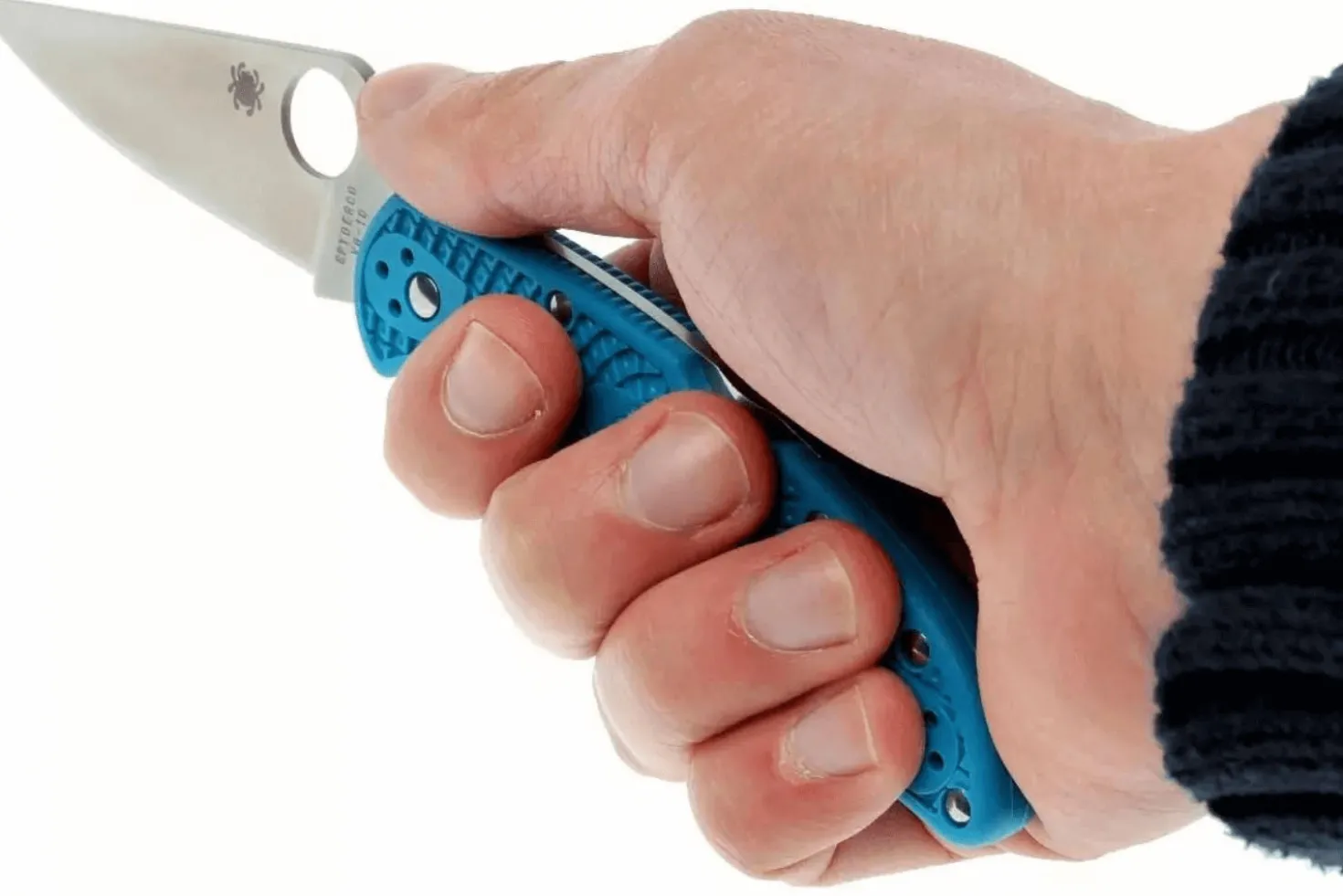 Couteau pliant Spyderco Delica 4 C11FPBL en nylon/fibre de verre bleu 10,8cm