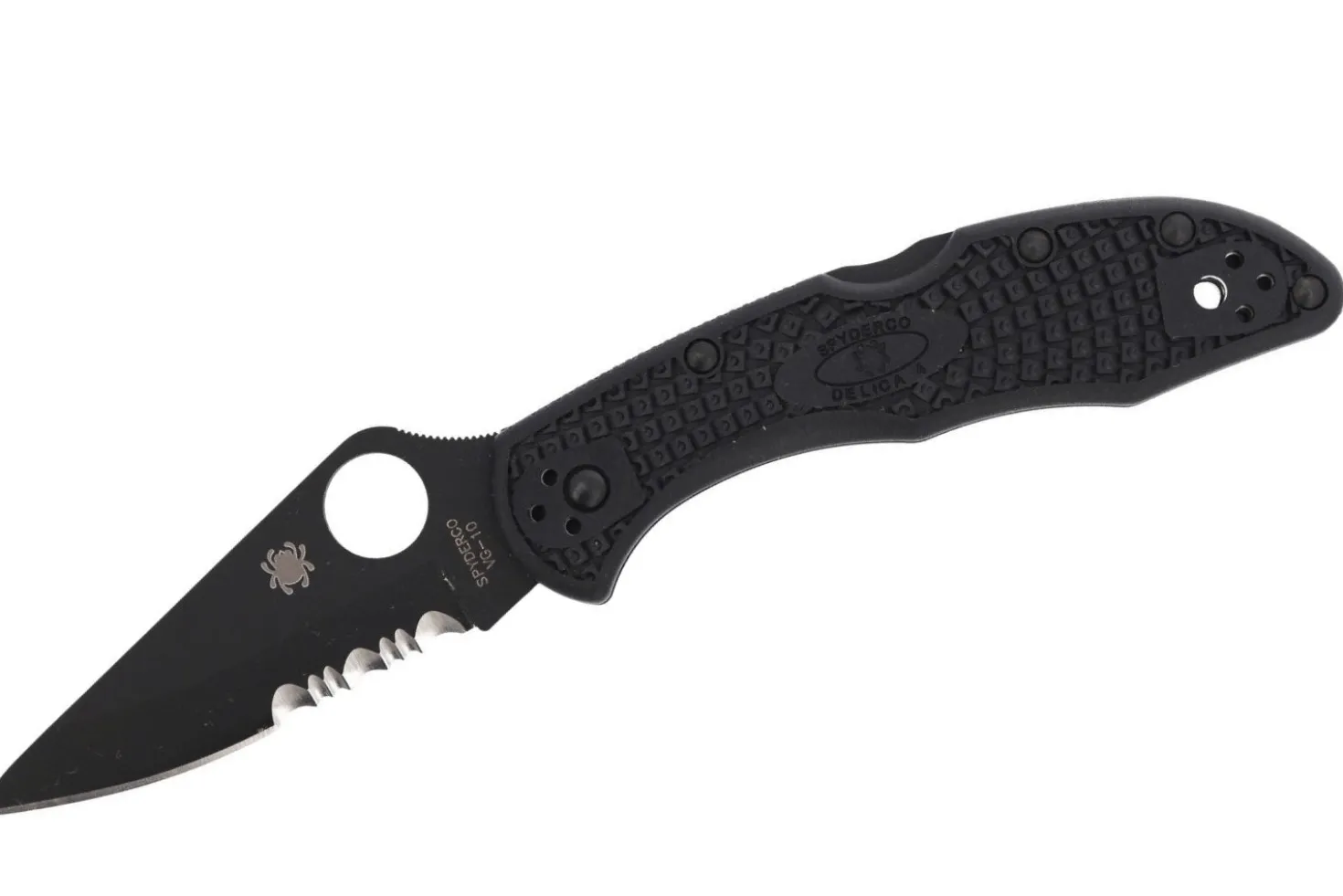 Couteau pliant Spyderco Delica 4 C11PSBBK semi denté manche nylon/fibre de verre noir 10,8cm