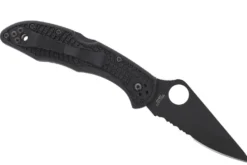 Couteau pliant Spyderco Delica 4 C11PSBBK semi denté manche nylon/fibre de verre noir 10,8cm