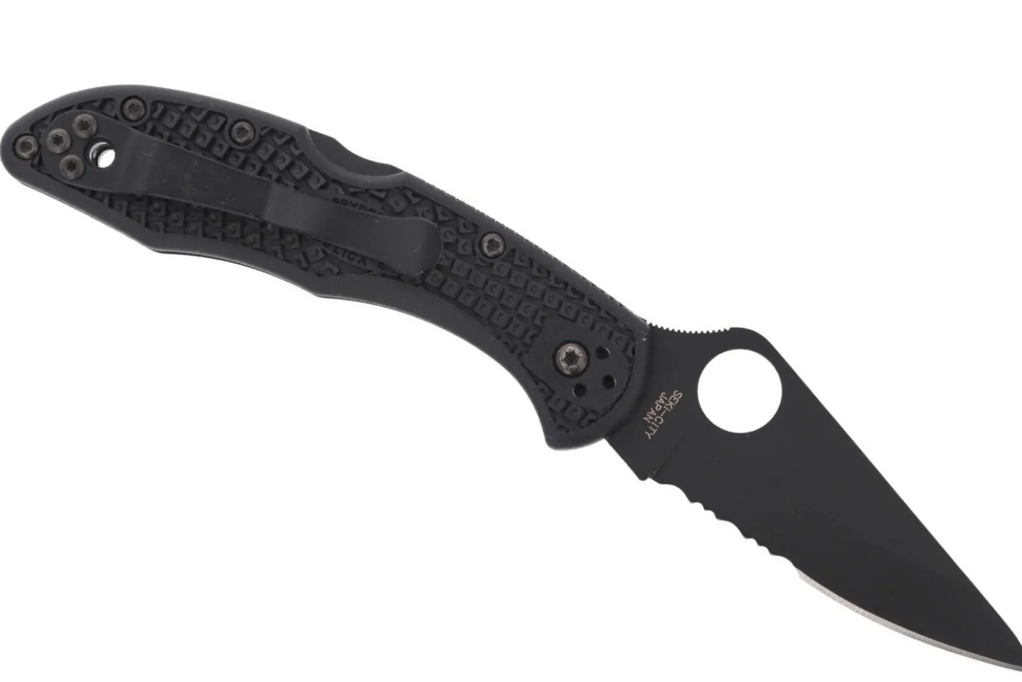 Couteau pliant Spyderco Delica 4 C11PSBBK semi denté manche nylon/fibre de verre noir 10,8cm