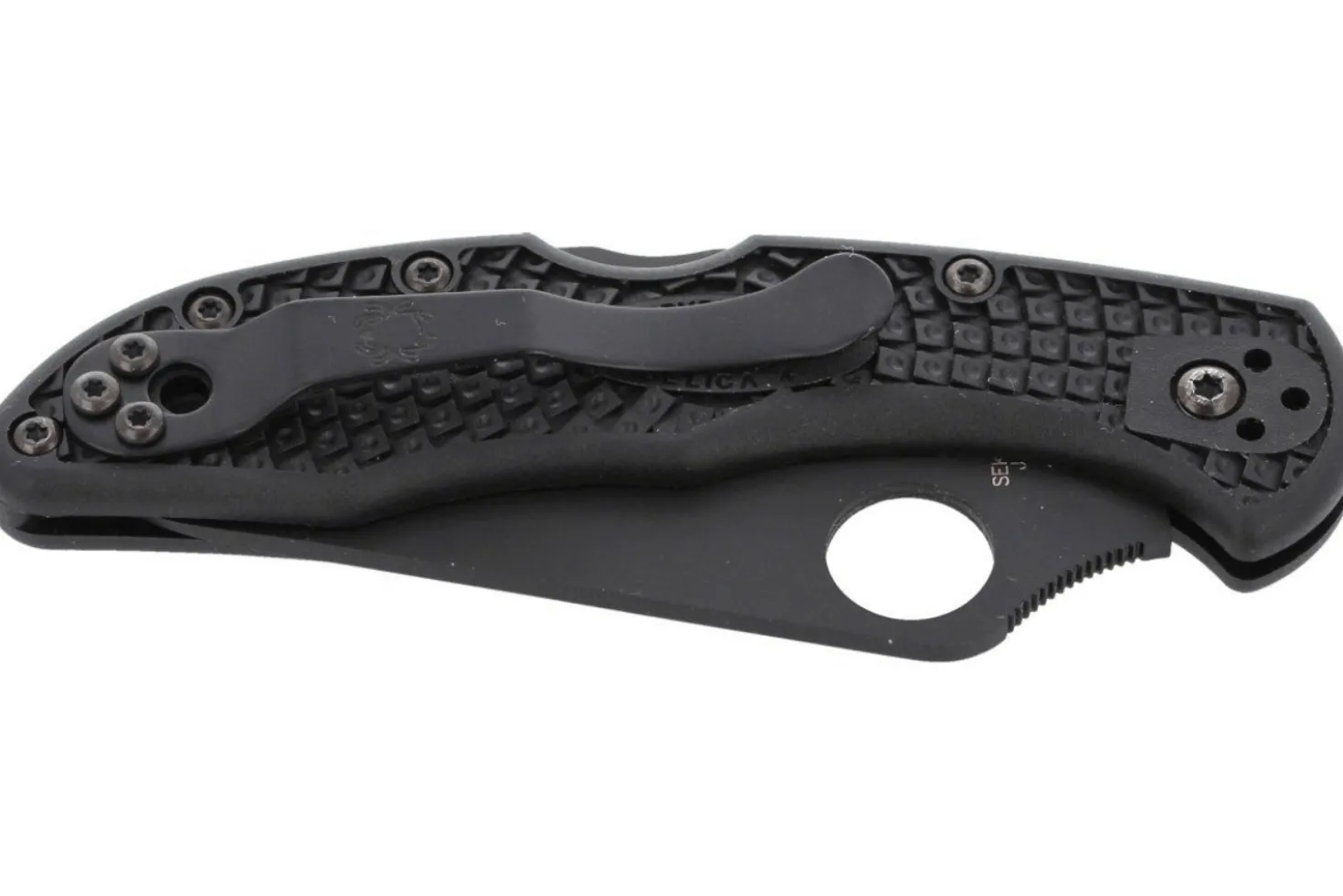 Couteau pliant Spyderco Delica 4 C11PSBBK semi denté manche nylon/fibre de verre noir 10,8cm