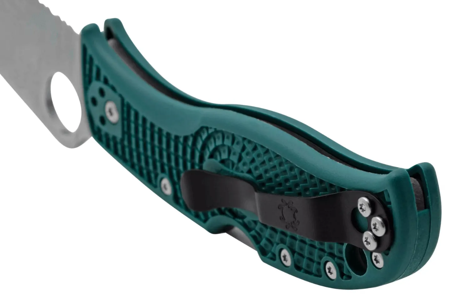 Couteau pliant Spyderco LeafJumper C262SBLK390 lame dentée manche nylon / fibre de verre bleu 11,3cm