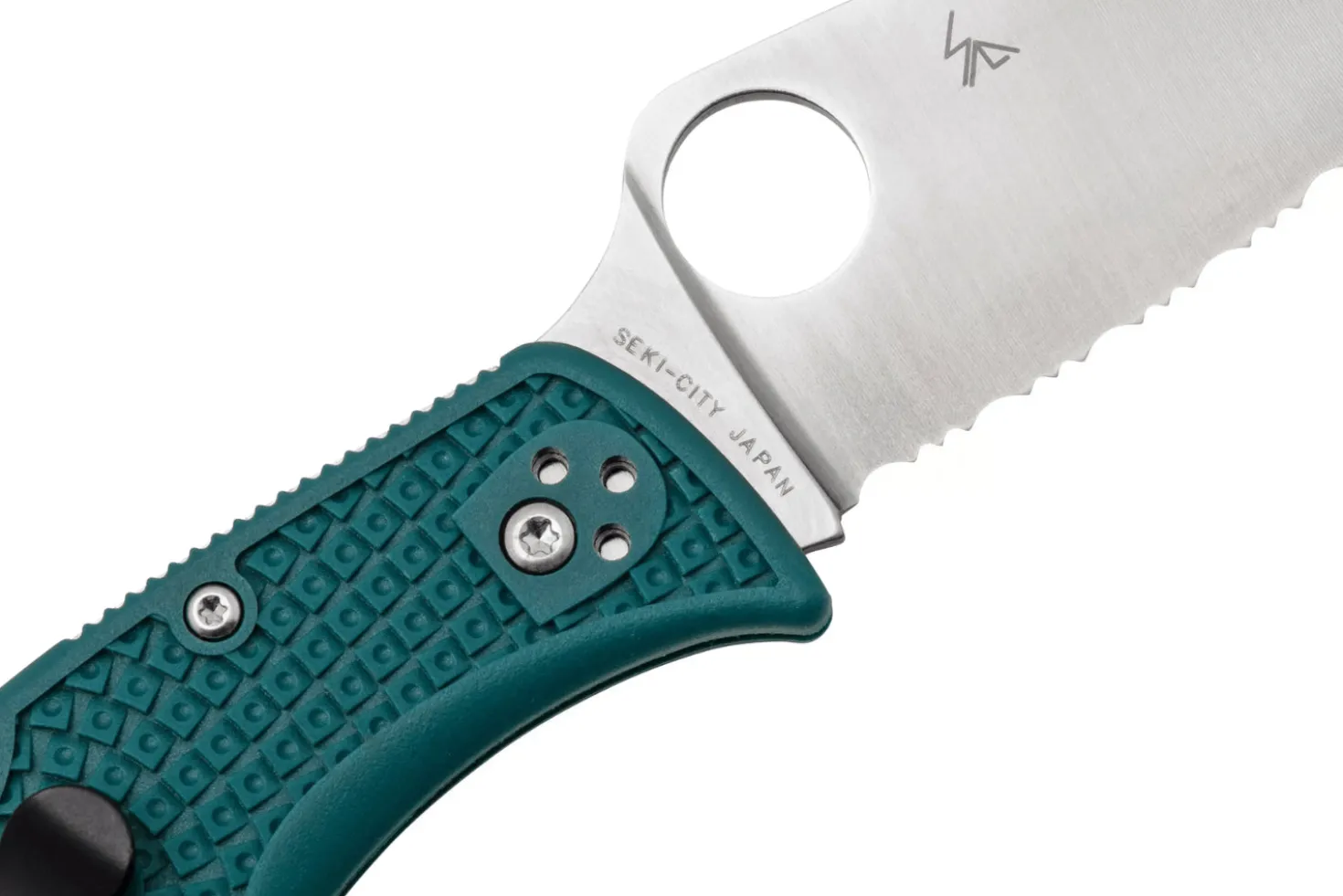 Couteau pliant Spyderco LeafJumper C262SBLK390 lame dentée manche nylon / fibre de verre bleu 11,3cm