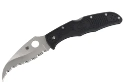 Couteau pliant Spyderco Matriarch 2 C12SBK2 denté manche en nylon/fibre de verre noir 12,6cm
