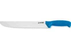 Couteau à poisson Au Nain Sigma lame dentée inox 36cm manche bleu moulé thermoplastique
