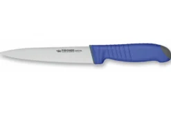 Couteau à saigner 20cm Fischer SWE-STEEL acier suédois manche bleu ultra confort