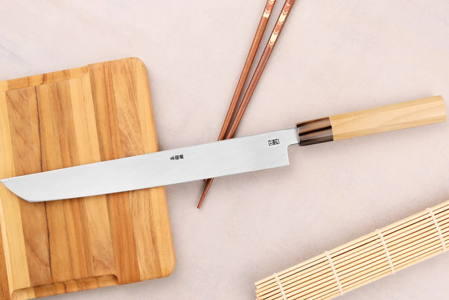Couteau sakimaru takohiki 27cm japonais artisanal Yoshihiro Hongasumi White 2 steel