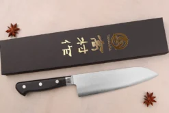 Couteau santoku 16,5cm japonais artisanal Takamura VG10 Poli