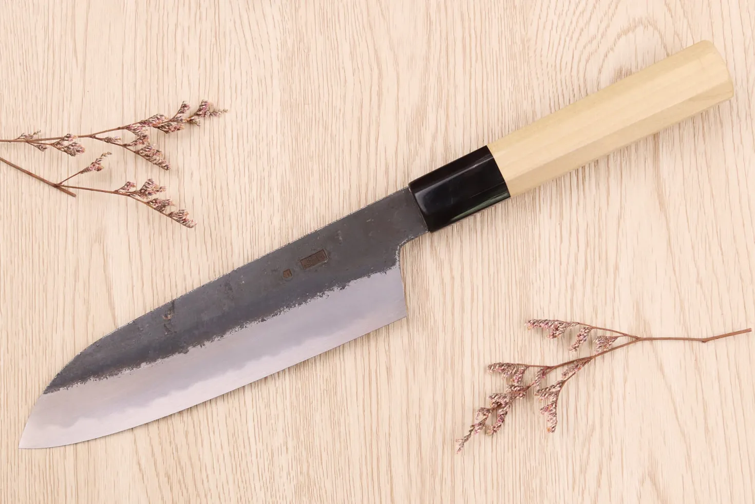 Couteau santoku 18cm japonais artisanal Sakai Kikumori Kikuzuki Kuro