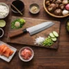 Couteau santoku 16,5cm japonais artisanal Makoto Kurosaki VG7 Damas martelé