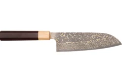 Couteau santoku 16,5cm japonais artisanal Takeshi Saji VG10 Gold