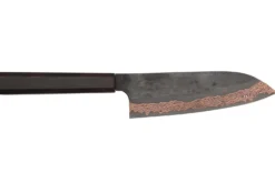 Couteau santoku 18cm japonais artisanal Hatsukokoro Yorokobi Kurouchi Damas