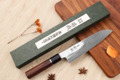 Couteau santoku 19,5cm japonais artisanal Sukenari SG2 damas