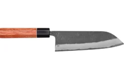 Couteau santoku 18cm japonais artisanal Masashi Yamamoto BS1 Black Nashiji