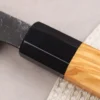 Couteau santoku 16,5cm japonais artisanal Hinoura Mutsumi Ajikataya Black Nashiji