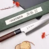 Couteau santoku 19,5cm japonais artisanal Sukenari HAP40 San Maï manche en bois de rose